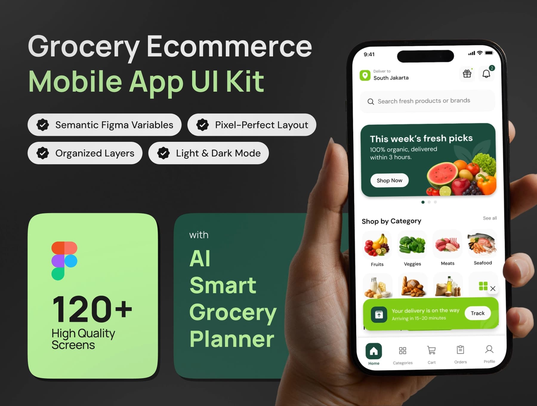 Groceria - Grocery App UI Kit with AI Planner